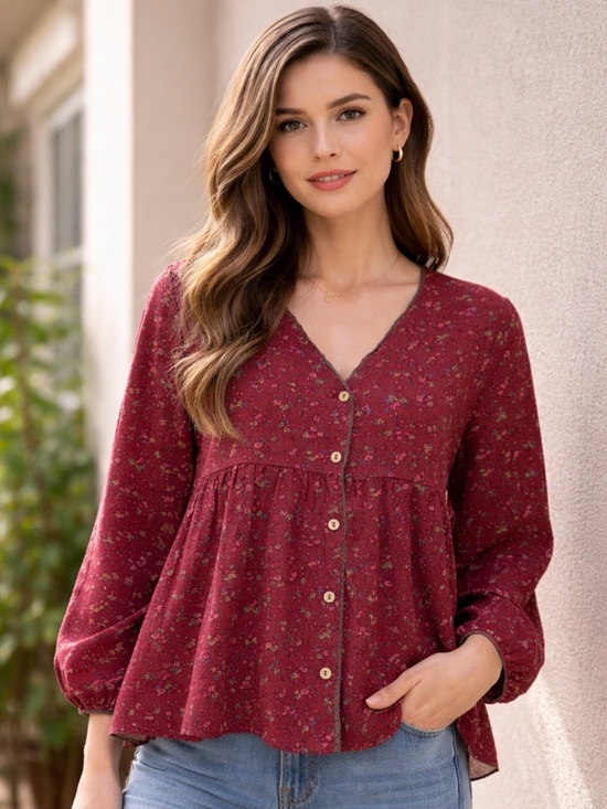 Tops - Boho Floral Layered Top/Cardigan – One Size